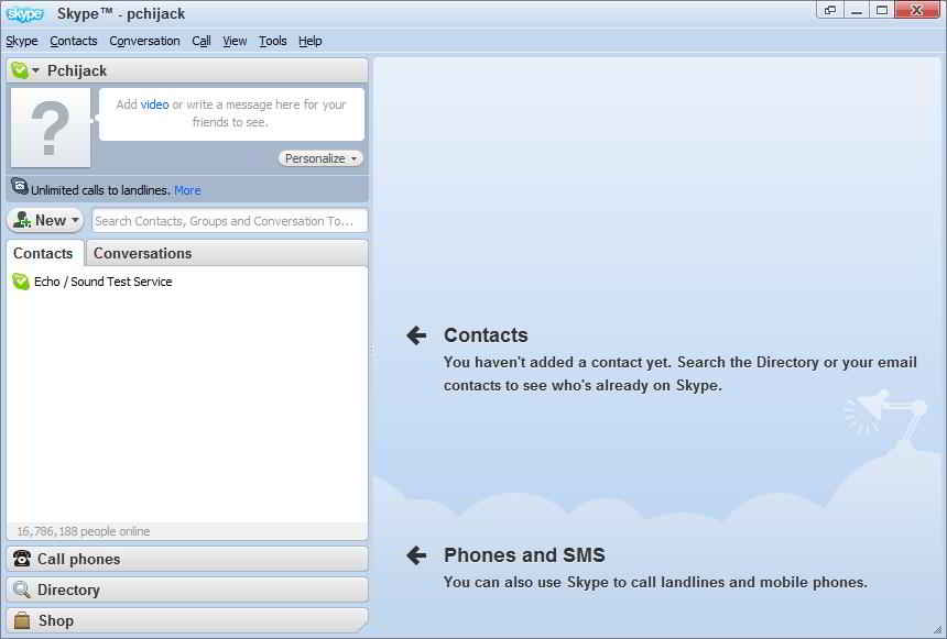 skype-interface Default Interface of Skype